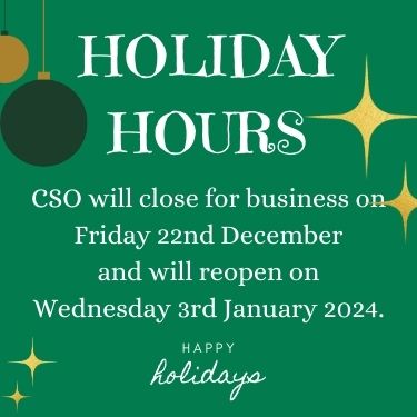 CSO Christmas Closure Dates 2023 -2024